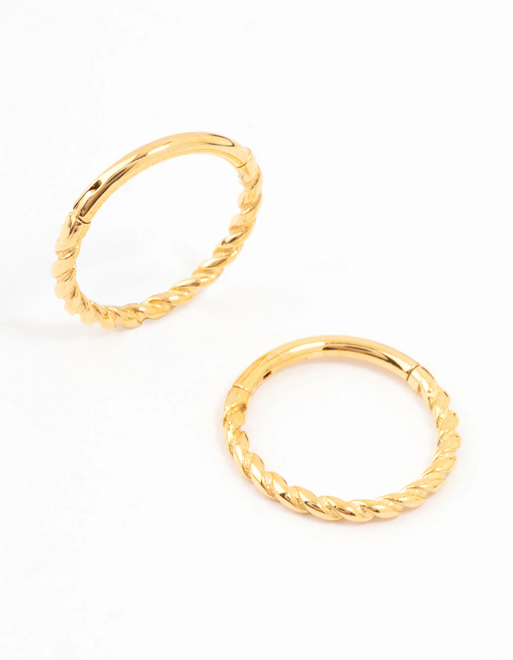 Gold Plated Surgical Steel Rope Sleeper Earrings 10 MM - Image 2