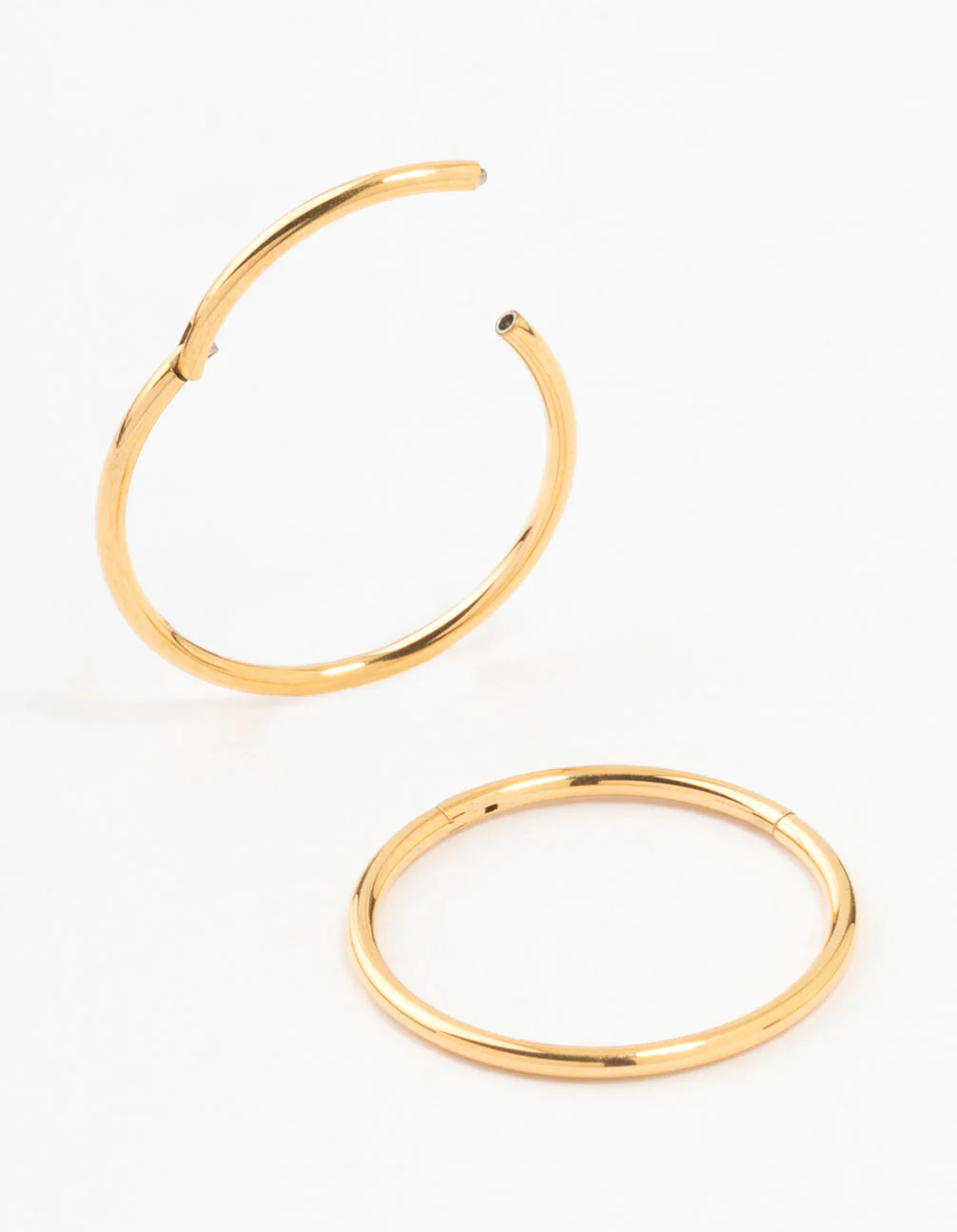 Gold Plated Surgical Steel Sleeper Earrings 14MM - Image 2
