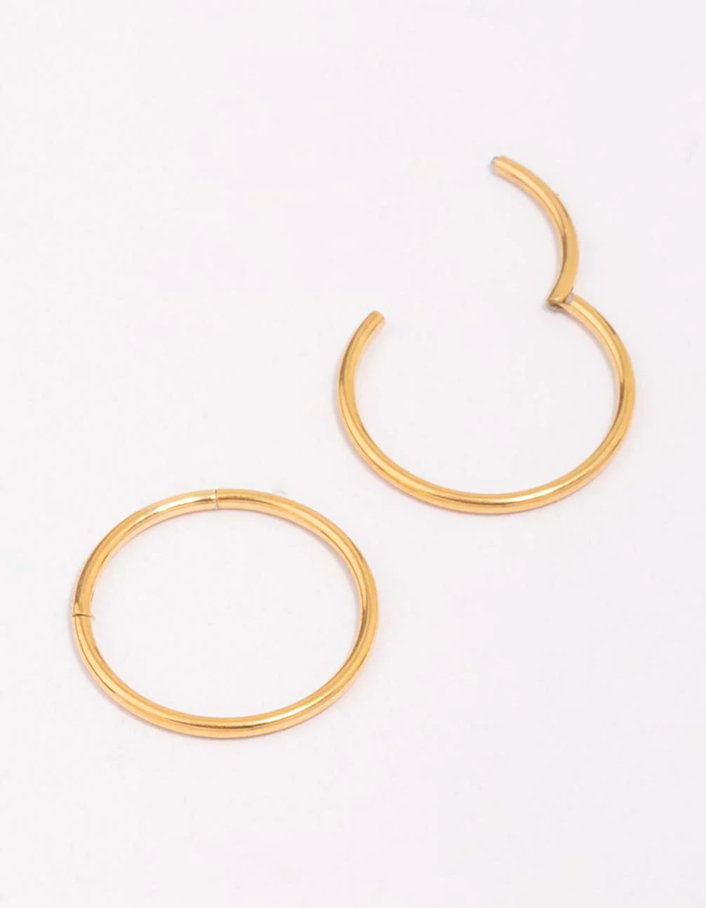 Gold Plated Surgical Steel Sleeper Hoop Earrings 16mm - Image 2