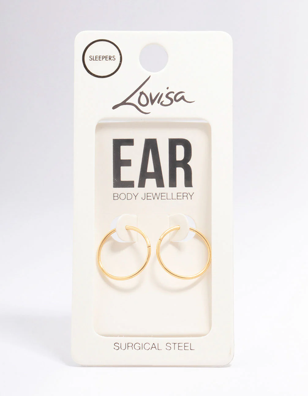 Gold Plated Surgical Steel Sleeper Hoop Earrings 16mm - Image 3