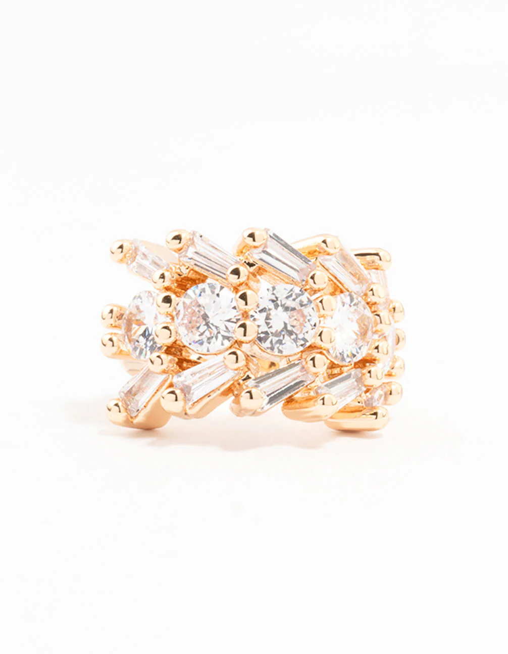 Gold Spiky Marquise Cunic Zirconia Ear Cuff - Image 2