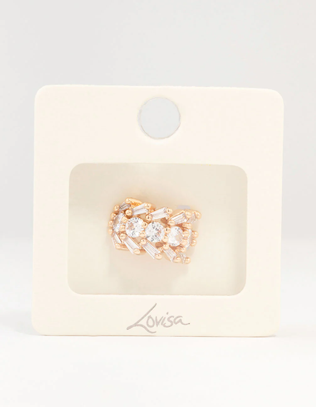 Gold Spiky Marquise Cunic Zirconia Ear Cuff - Image 4