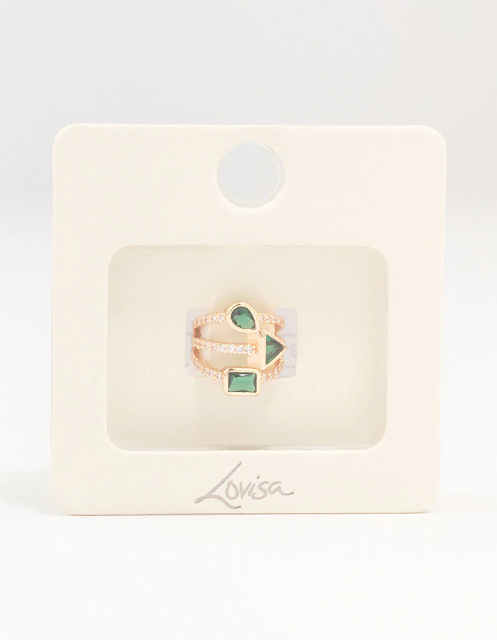 Gold Triangle Shaped Cubic Zirconia Ear Cuff - Image 4