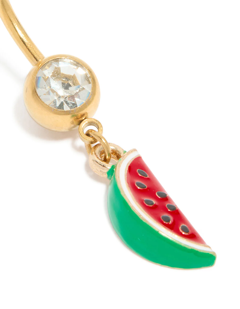 Gold Plated Surgical Steel Watermelon Drop Belly Bar - Image 2