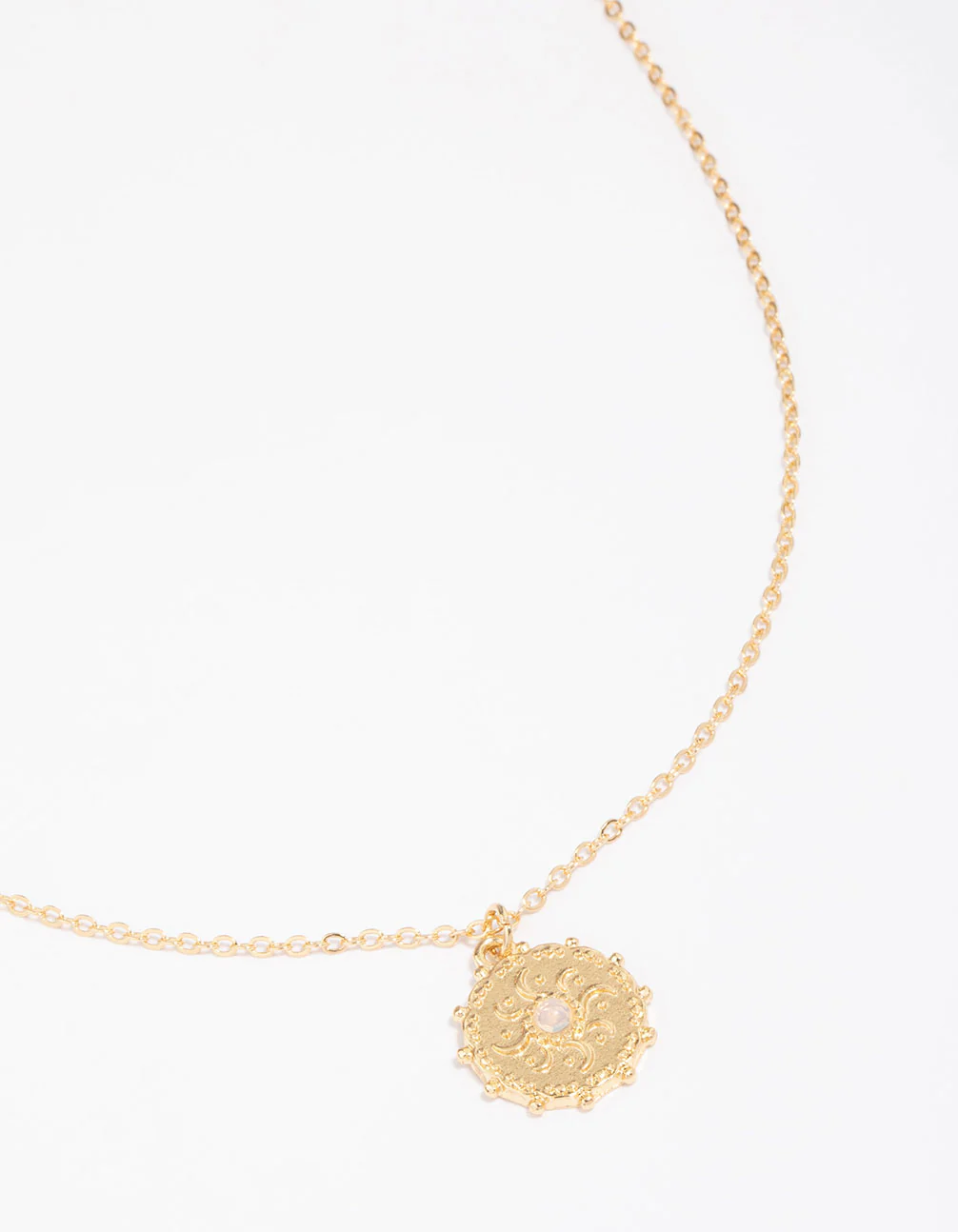 Gold Plated Swirl Sun Pendant Necklace