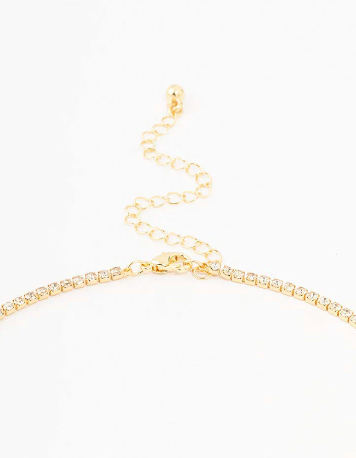 Gold Plated Tennis Butterfly Lariat Necklace - Image 3