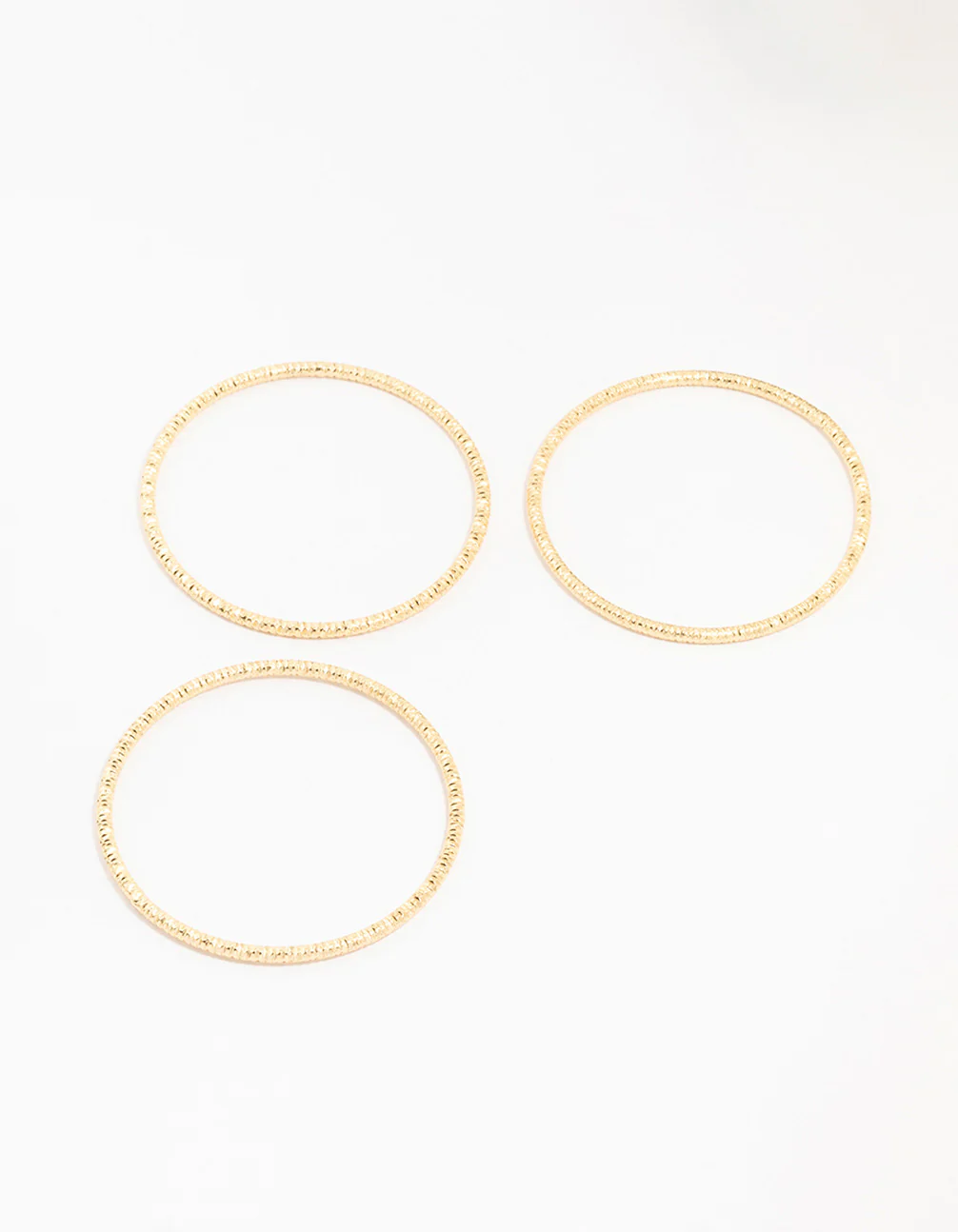 Gold Plated Brass Texture Bangle 3-Pack