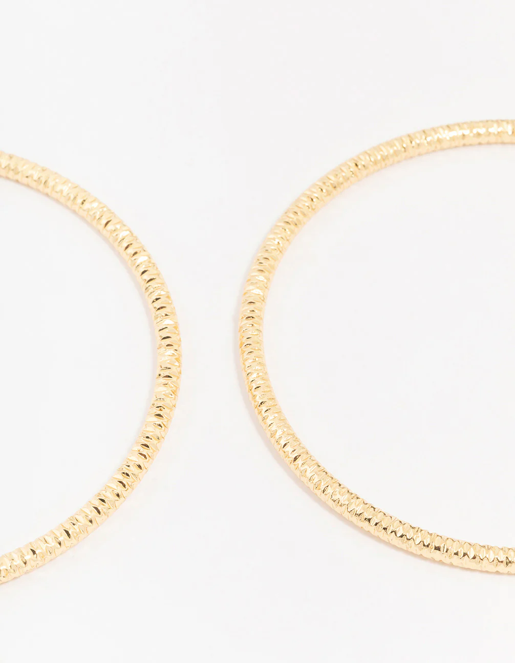 Gold Plated Brass Texture Bangle 3-Pack - Image 3