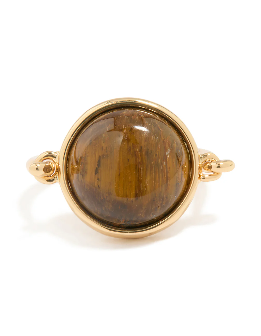Gold Plated Tiger's Eye Round Ring - Image 3