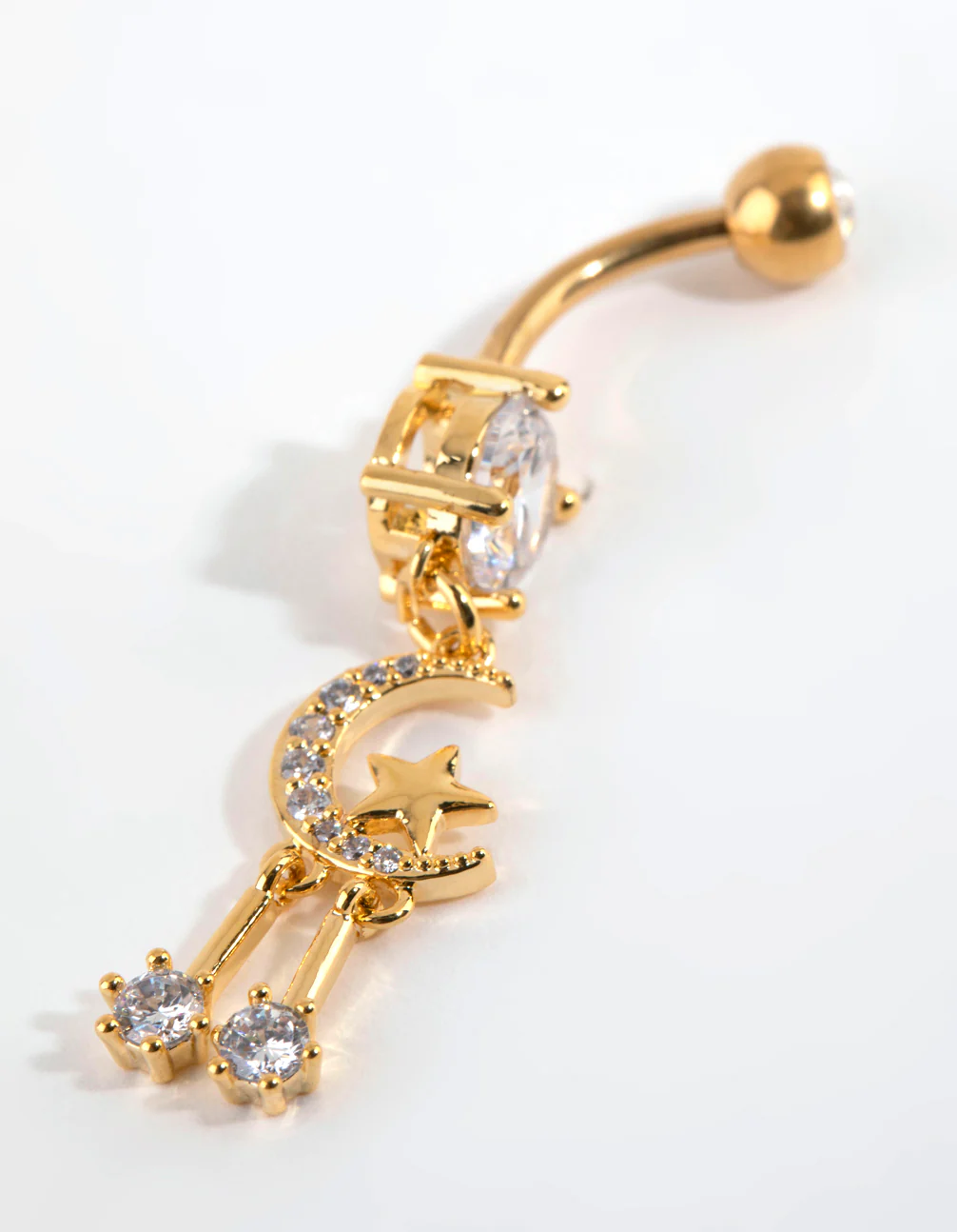 Gold Plated Titanium Celestial Drop Belly Bar - Image 2