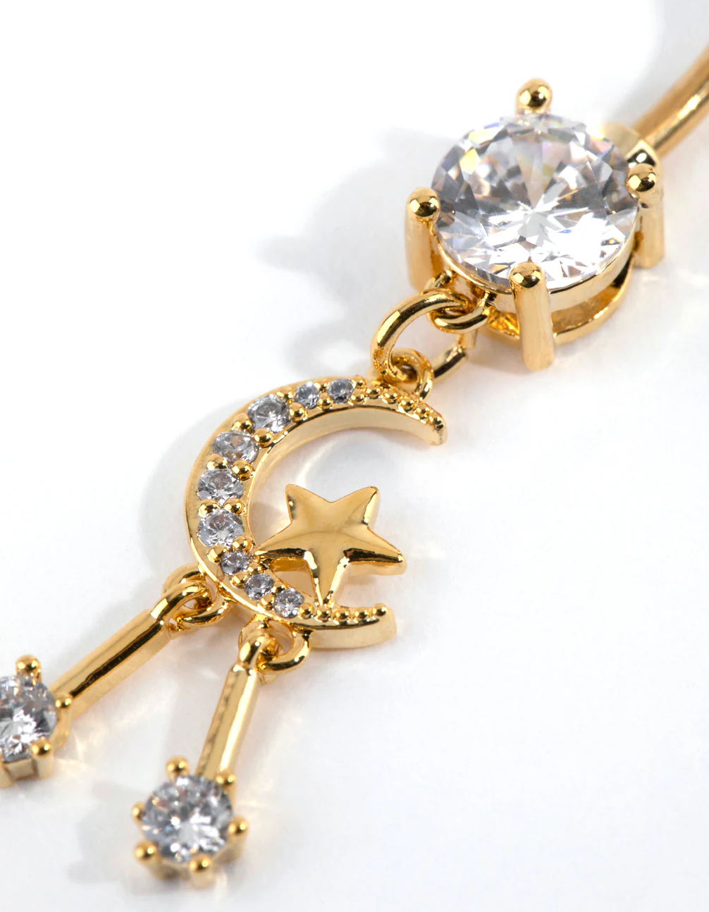 Gold Plated Titanium Celestial Drop Belly Bar - Image 3