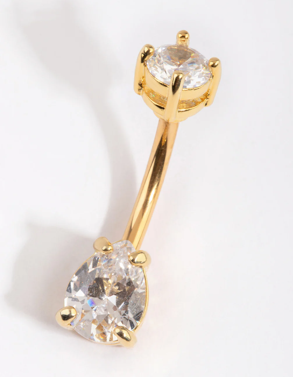 Gold Plated Titanium Medium Circular Pear Belly Ring