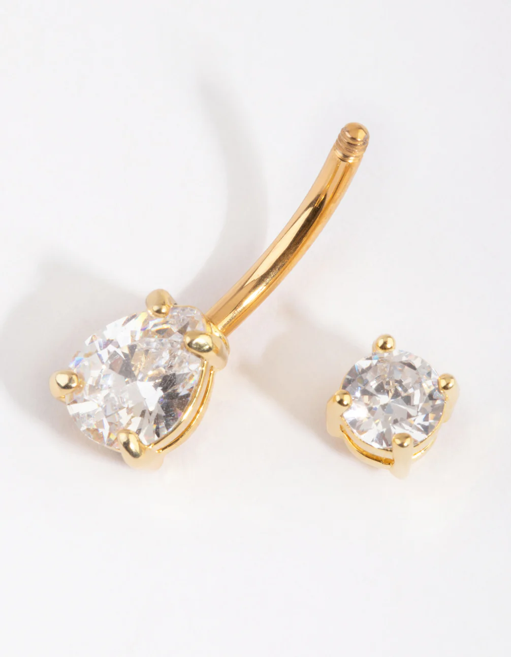 Gold Plated Titanium Medium Circular Pear Belly Ring - Image 2
