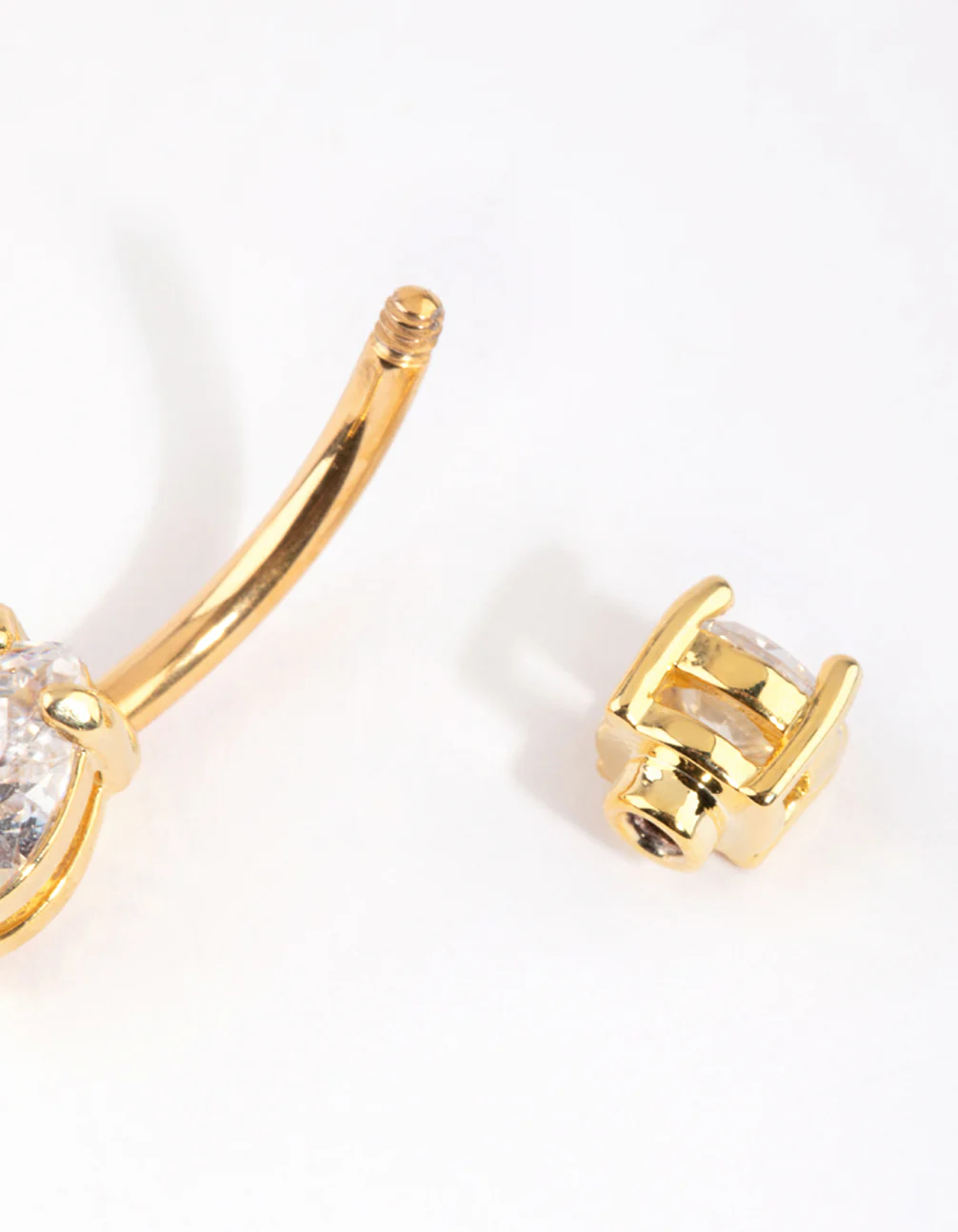 Gold Plated Titanium Medium Circular Pear Belly Ring - Image 3
