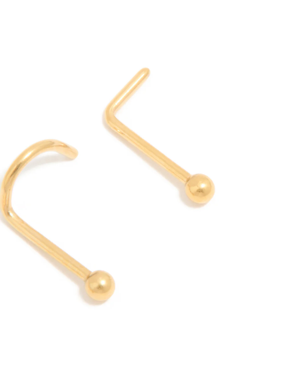 Gold Plated Titanium Nose Studs 3-Pack - Image 3
