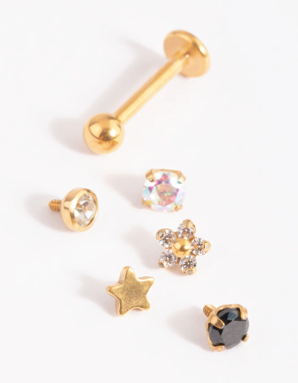 Gold Plated Titanium Pretty Flat Back 6-Pack - Image 2