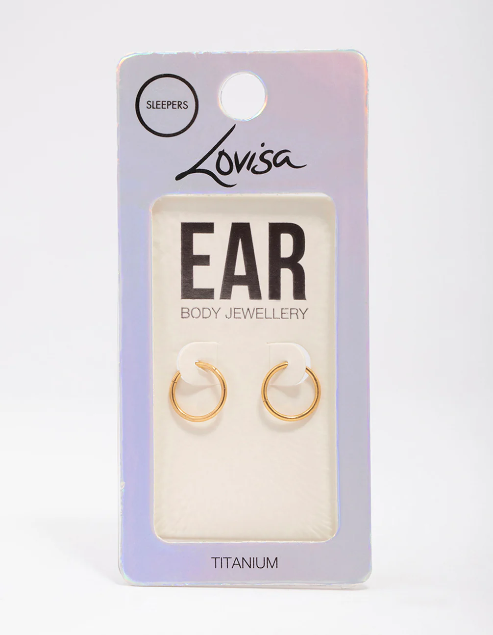 Gold Plated Titanium Sleeper Earrings 10mm - Image 3