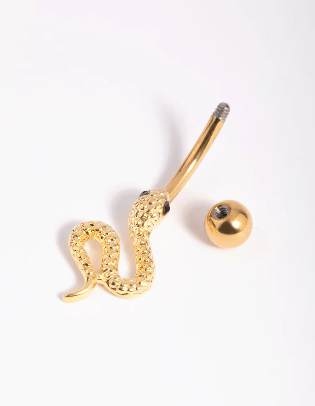 Gold Plated Titanium Textured Snake Belly Bar - Image 3