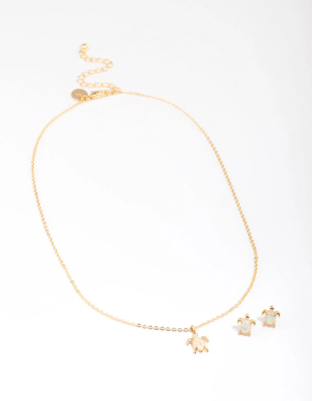 Gold Plated Turtle Semi-Precious Neckalce & Earring Jewellery Set - Image 3