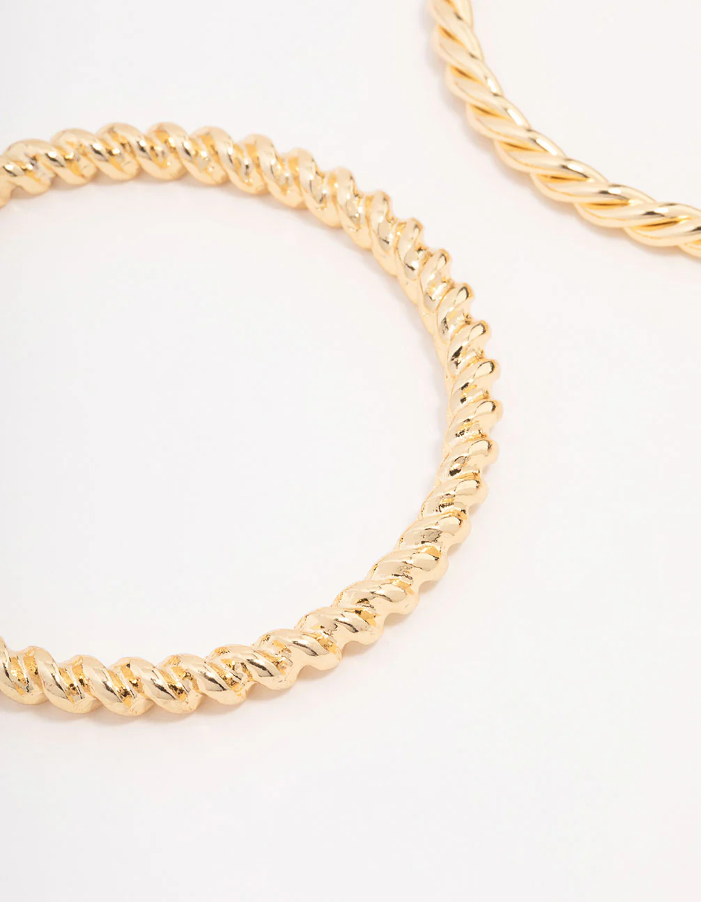 Gold Plated Twisted Bangles 2-Pack - Image 2