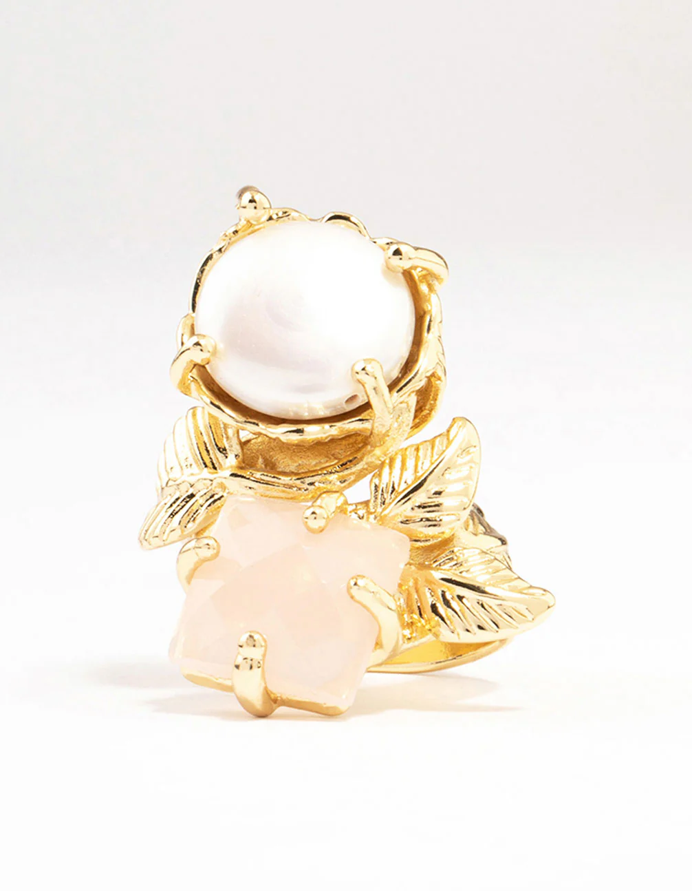 Gold Plated Vintage Floral Cocktail Ring - Image 2