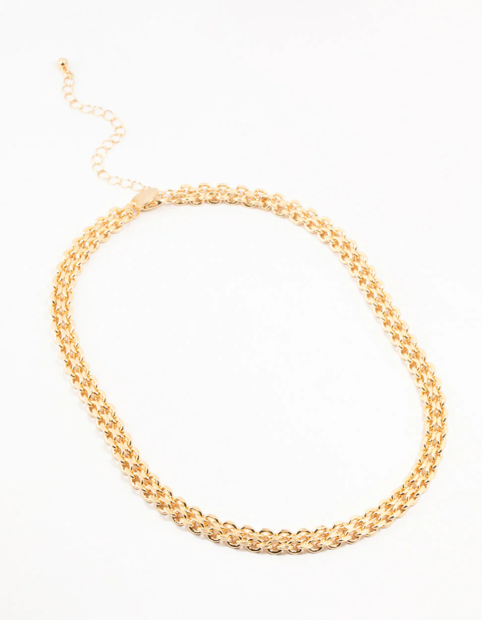 Gold Plated Weave Flat Chain Necklace - Image 2