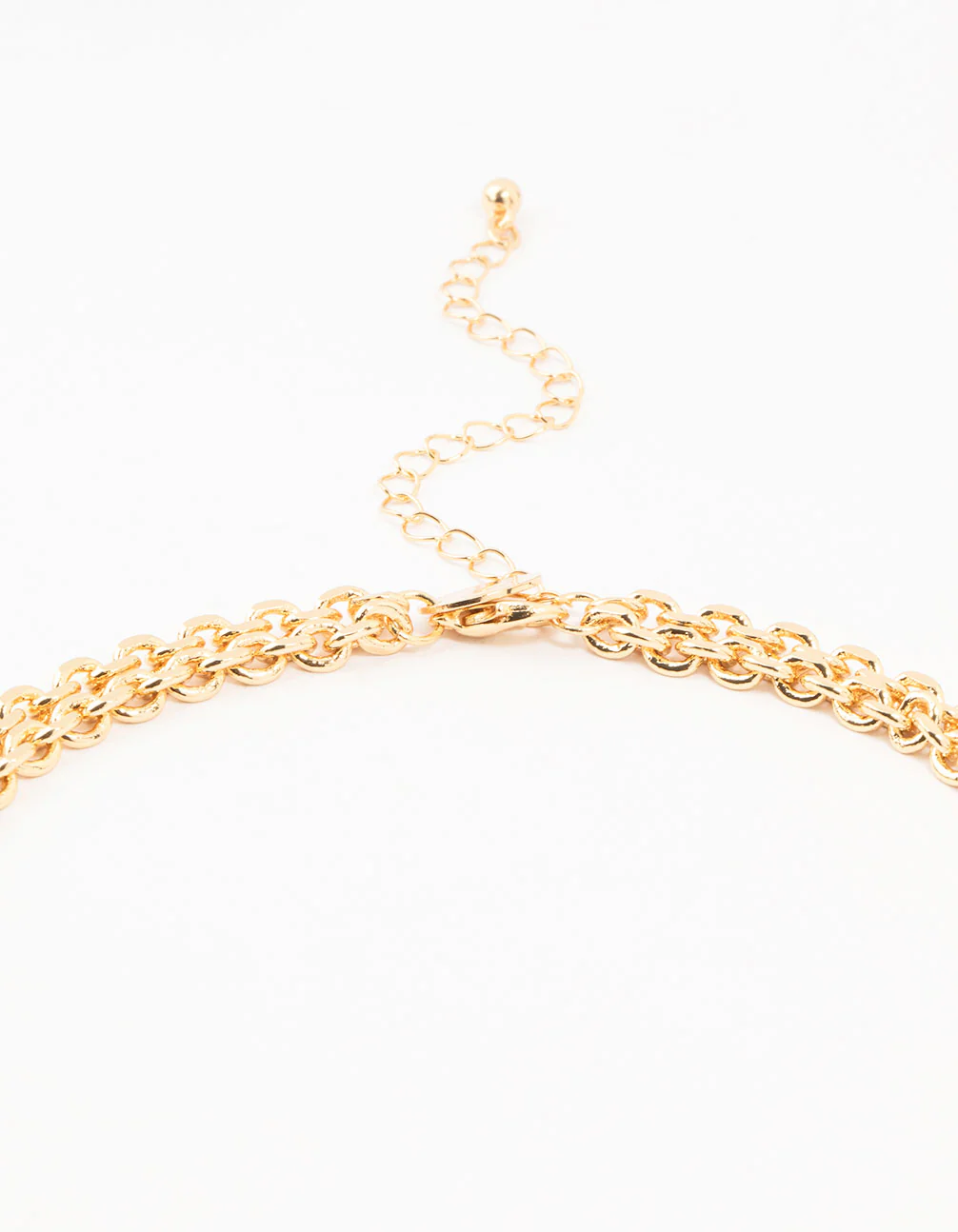 Gold Plated Weave Flat Chain Necklace - Image 3