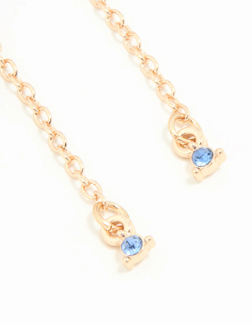 Gold Purple Diamante Cloud Drop Earrings - Image 5