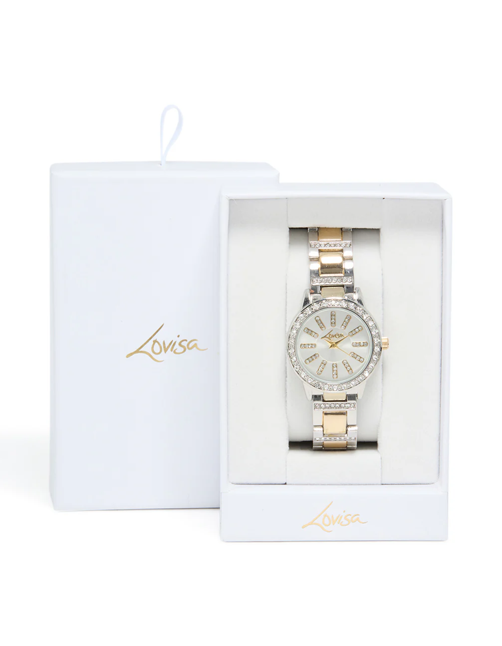 Gold Rectangle Face Classic Watch - Image 3