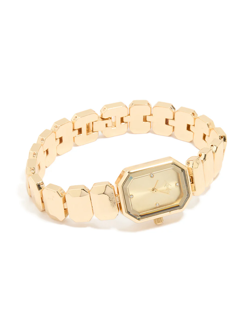 Gold Rectangle Face Watch - Image 3