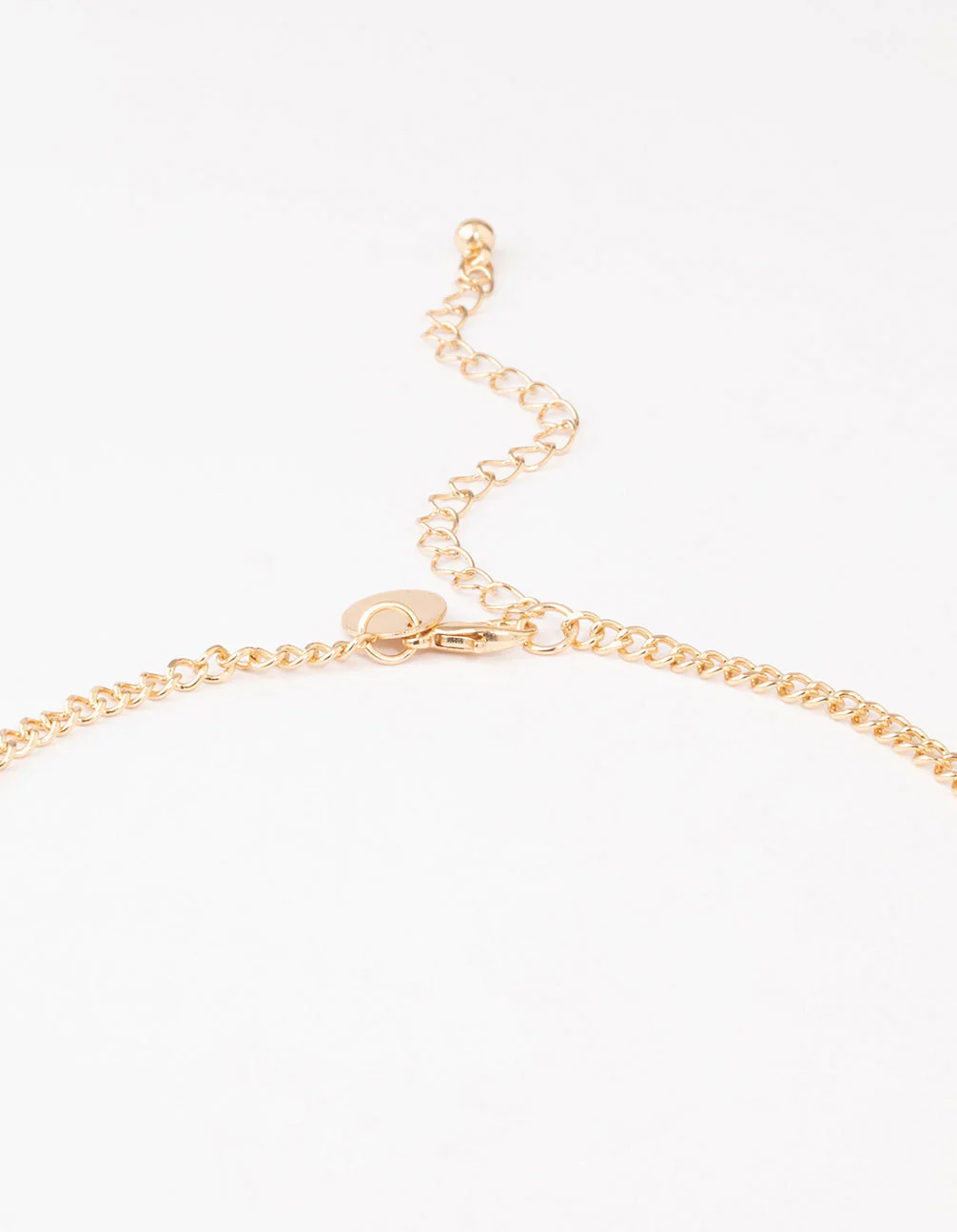 Gold & Red Matte Disc Necklace - Image 3