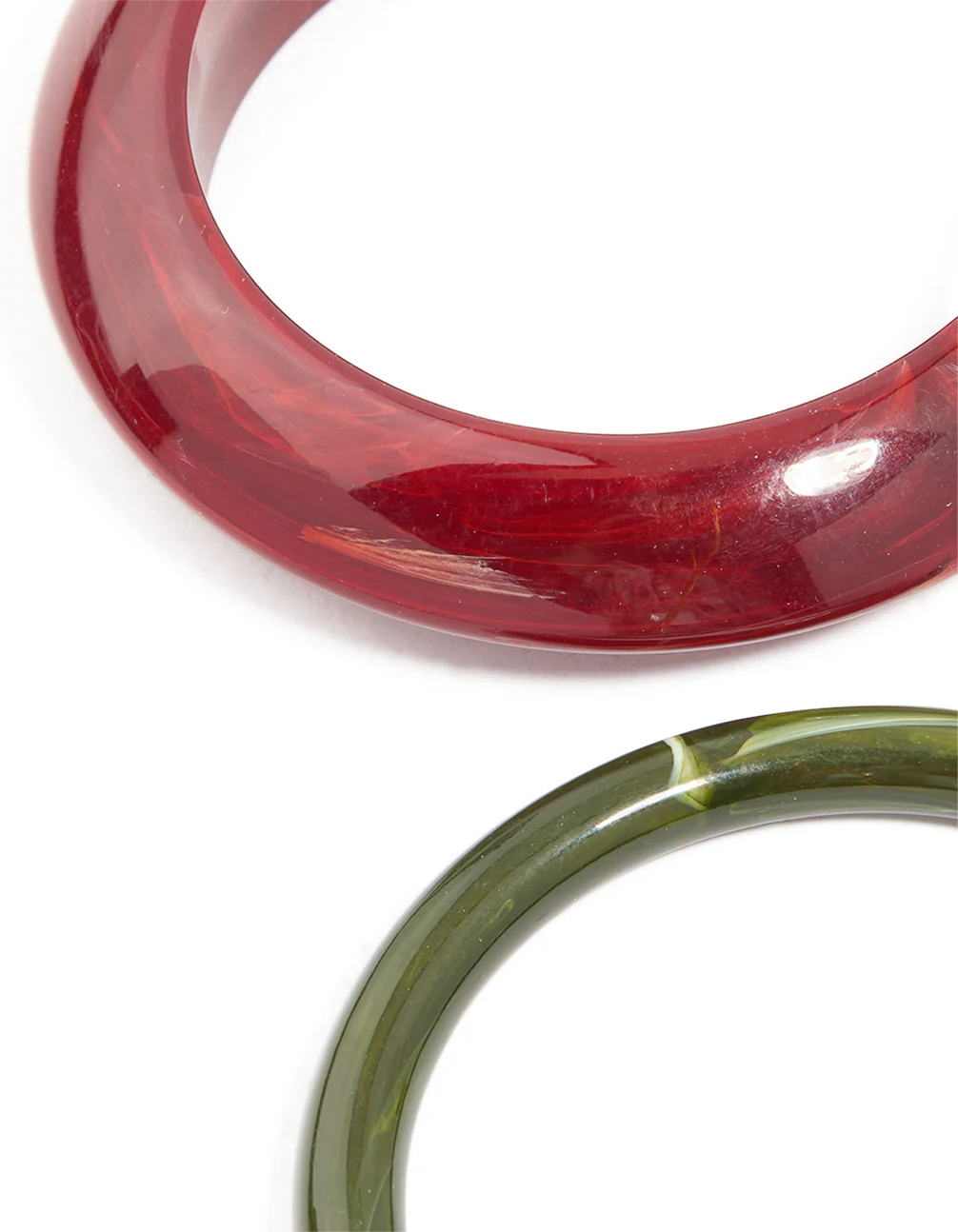 Gold & Red Painted Resin Bangles 3-Pack - Image 2