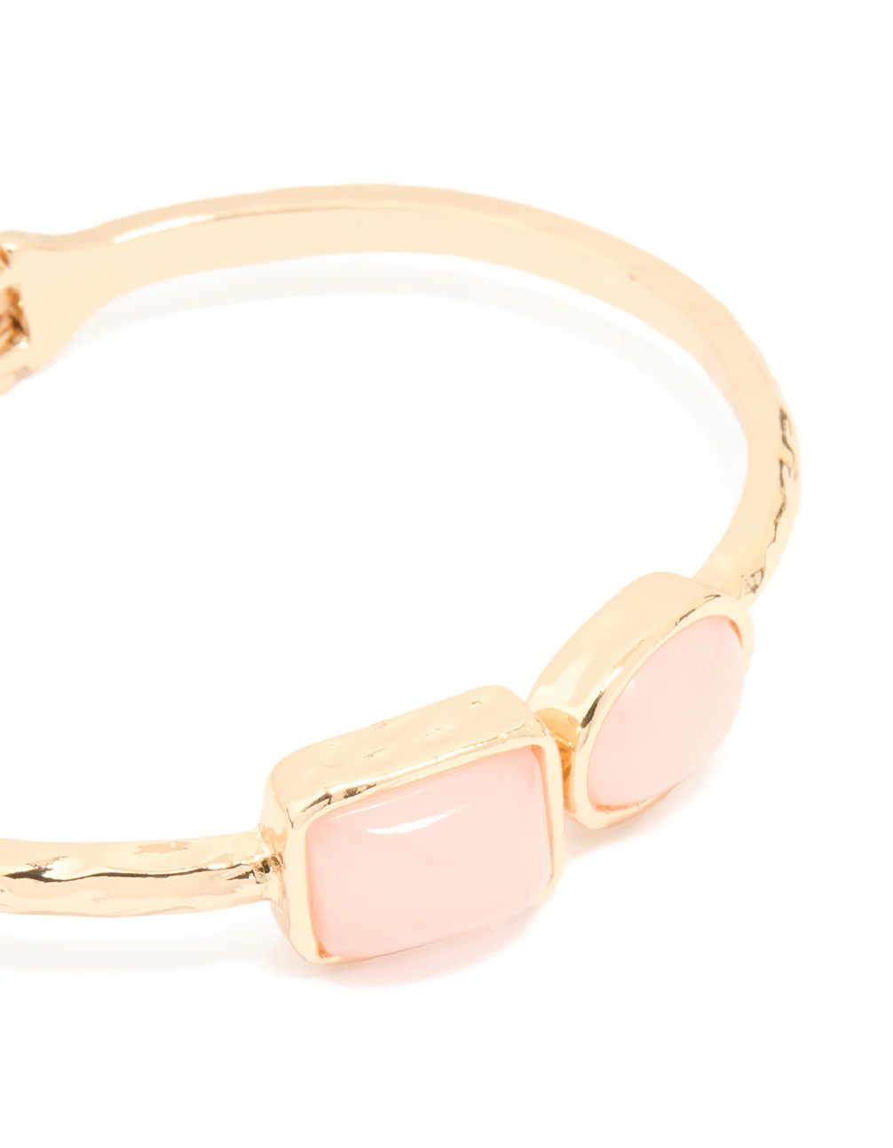 Gold Resin Stone Hinged Bangle - Image 2