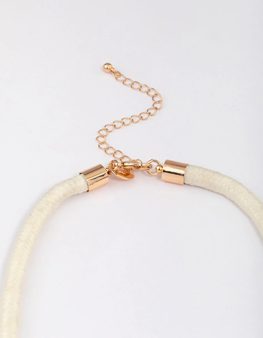 Gold Rope Floral Statement Necklace - Image 3