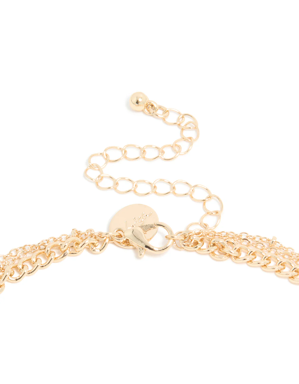 Gold Rose Quartz Semi-Precious Stone & Evil Eye Layered Necklace - Image 3