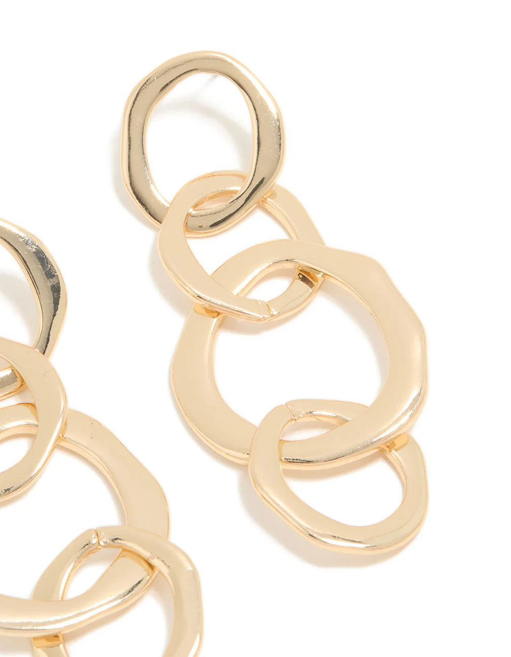 Gold Round Link Drop Earrings - Image 5