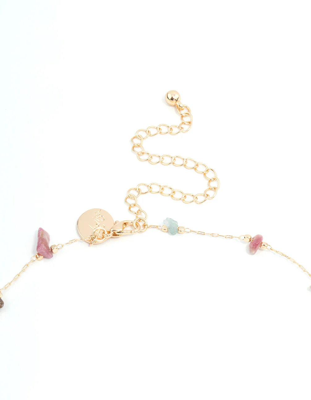 Gold Semiprecious Chip Chain Y-Necklace - Image 5
