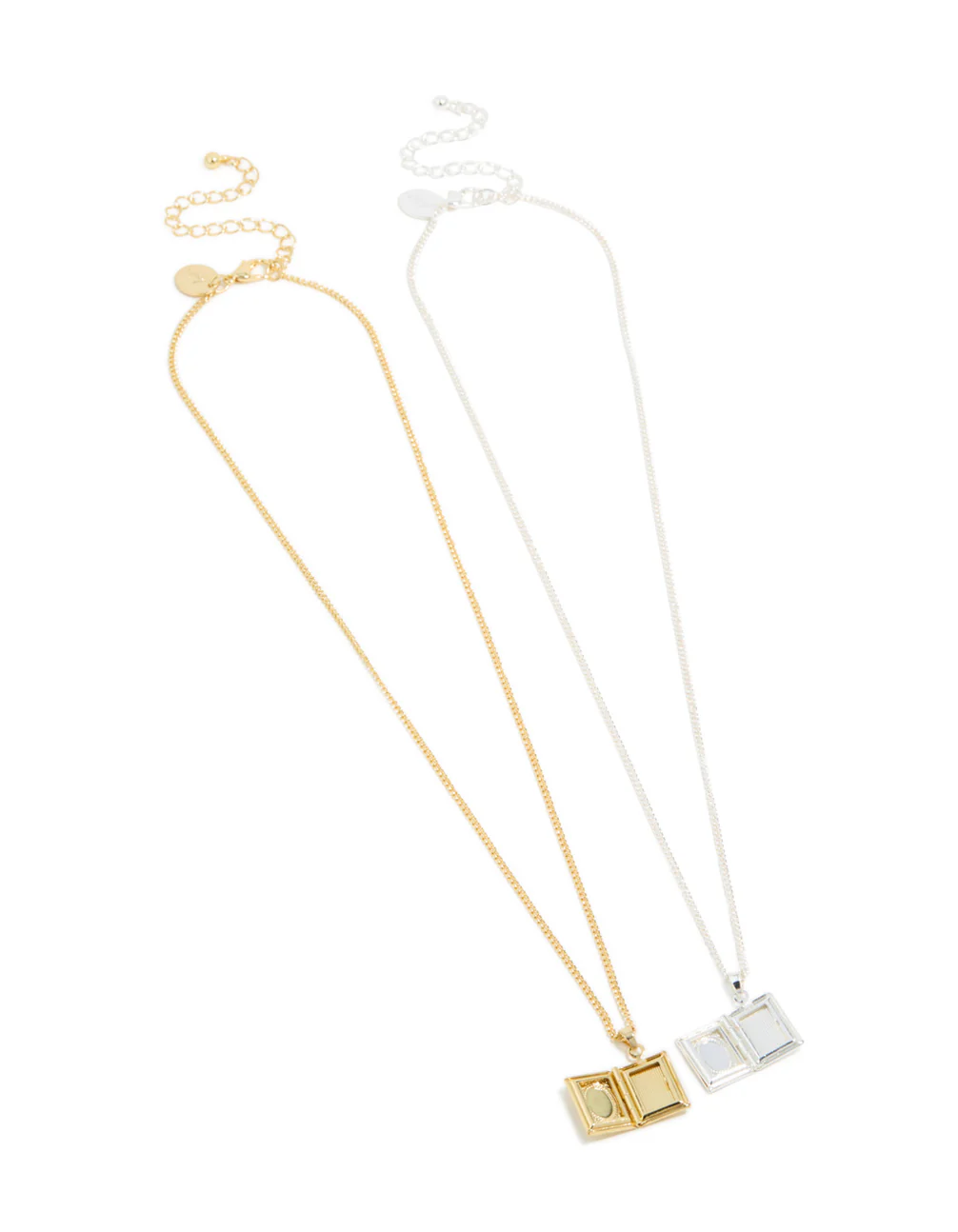 Gold & Silver Plated Locket Necklaces 2-Pack - Image 2