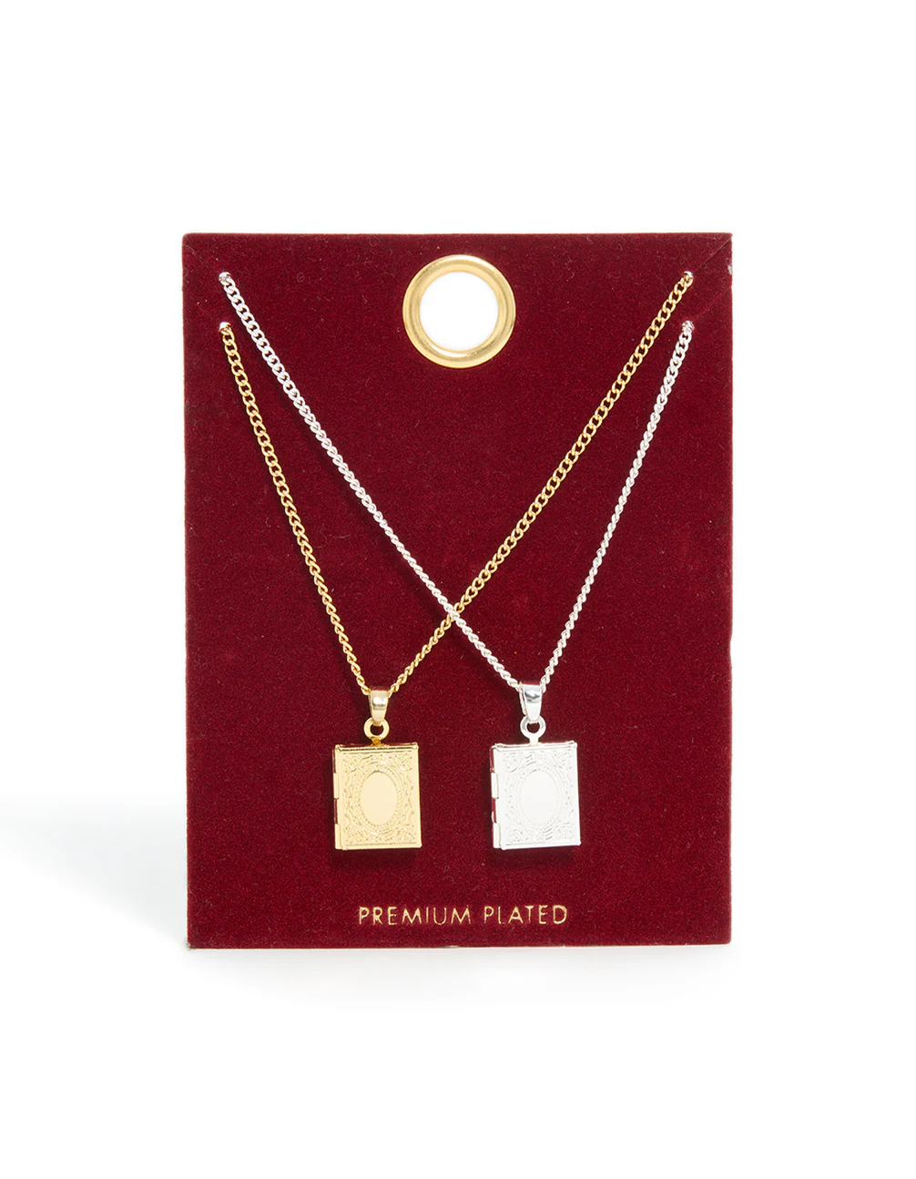 Gold & Silver Plated Locket Necklaces 2-Pack - Image 3