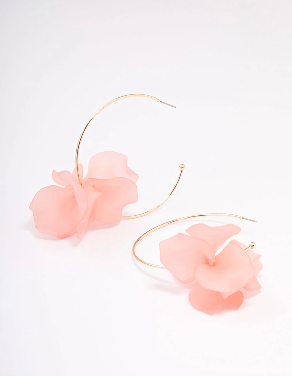 Gold Simple Flower Large Hoop Earrings