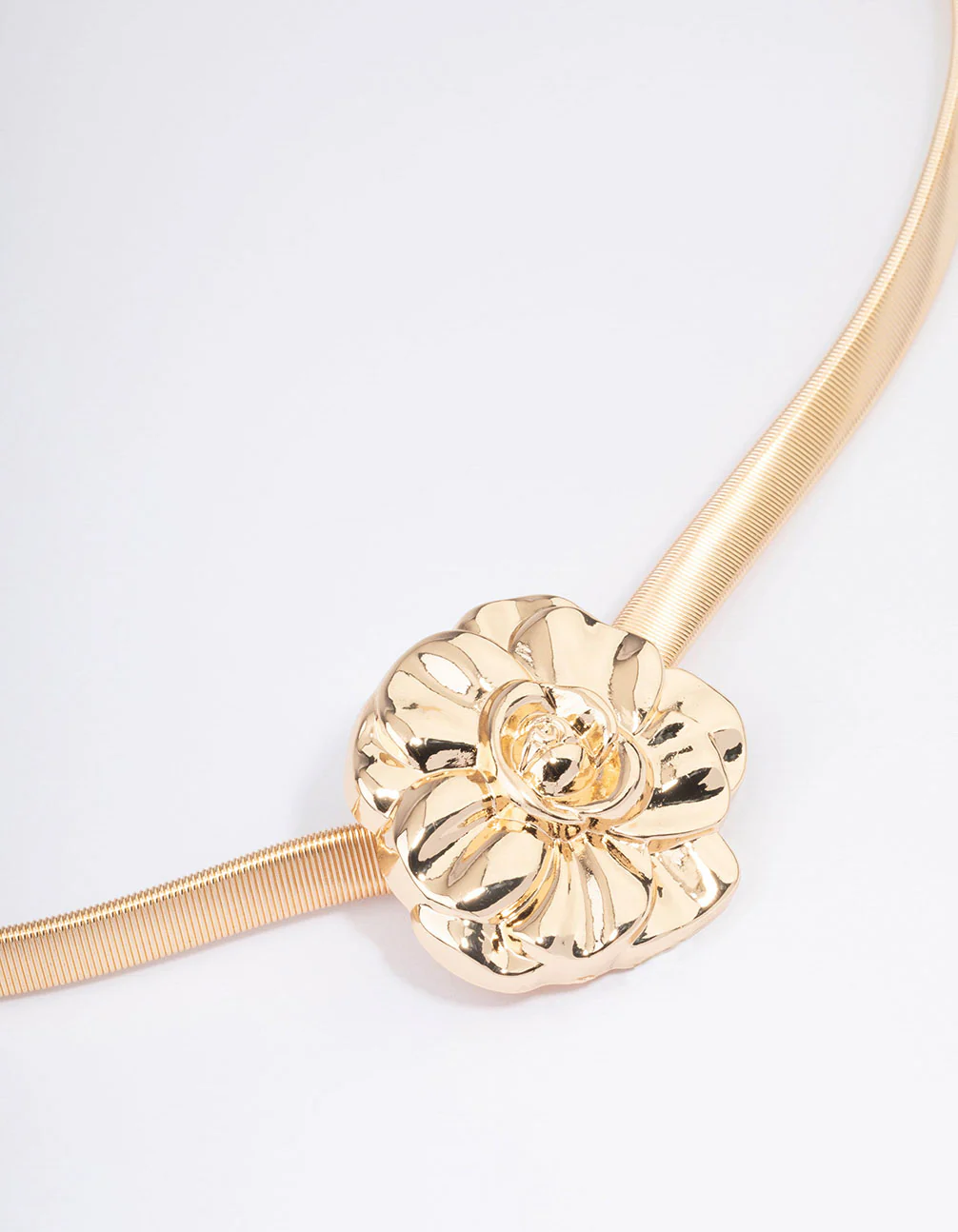 Gold Single Rose Stretch Belt