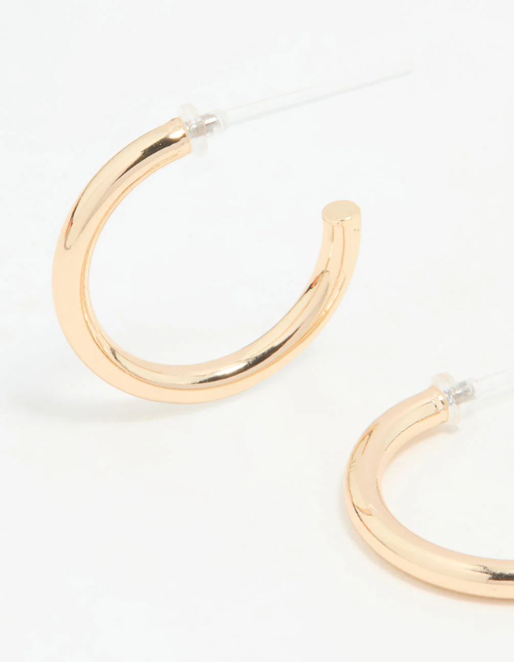 Gold Smooth Large Hoop Earrings - Image 4