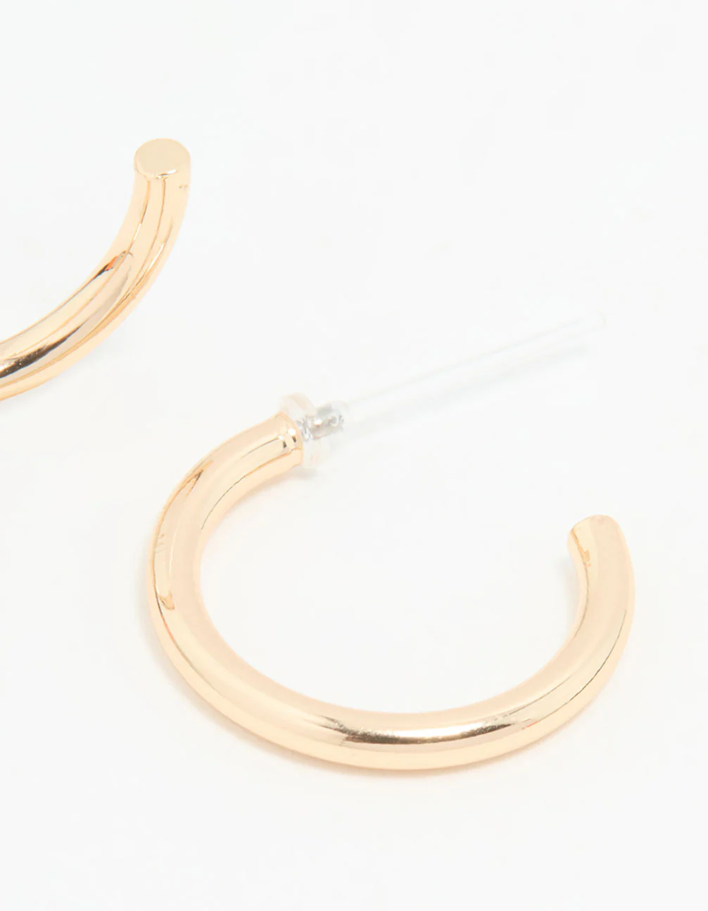 Gold Smooth Large Hoop Earrings - Image 5