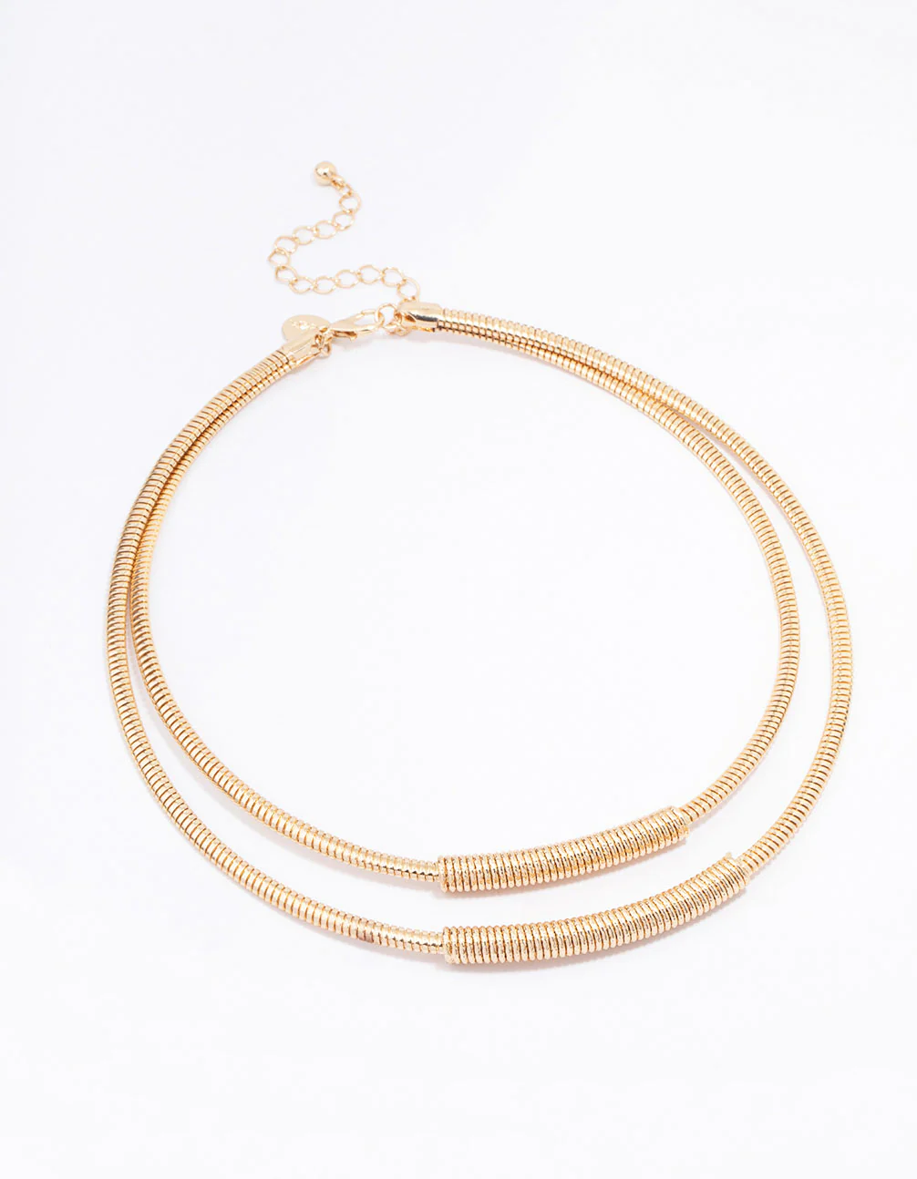 Gold Snake Chain Duo Layered Necklace - Image 2