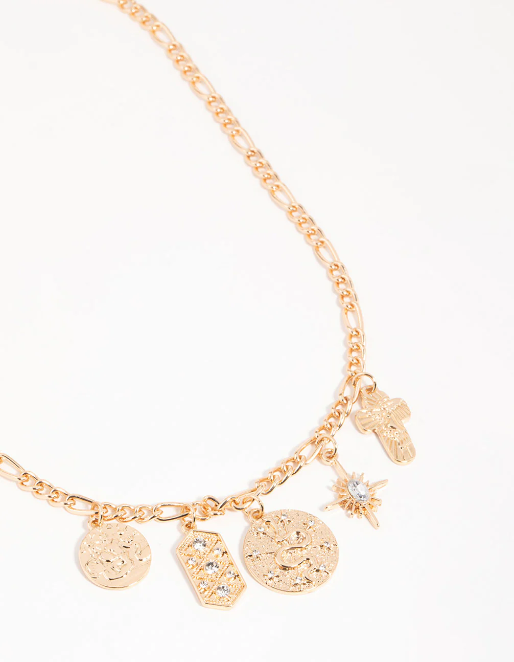 Gold Snake Charm Necklace