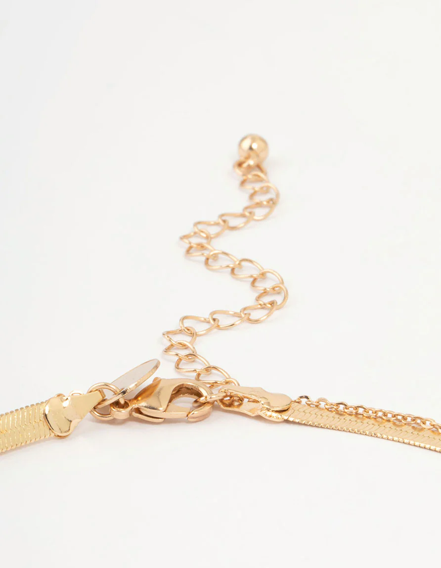 Gold Snake Layered Necklace - Image 3