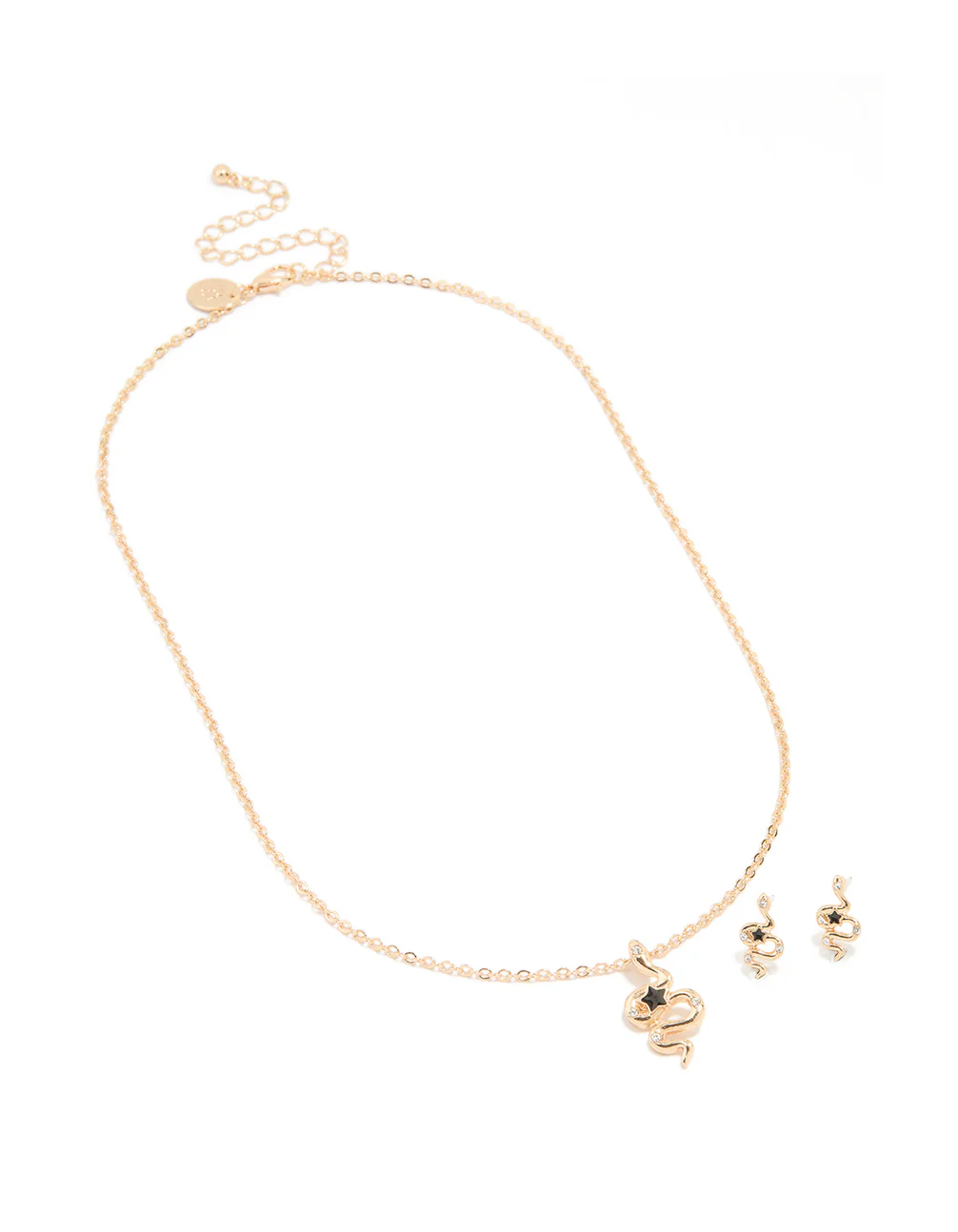 Gold Snake Necklace & Earrings Set - Image 2