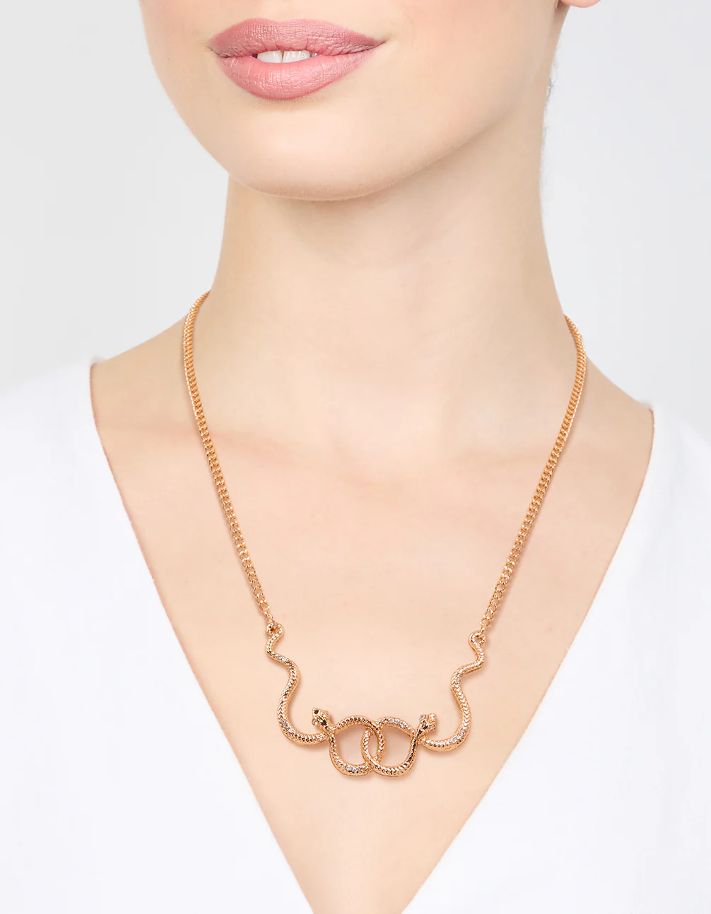 Gold Snake Pendant Necklace - Image 2