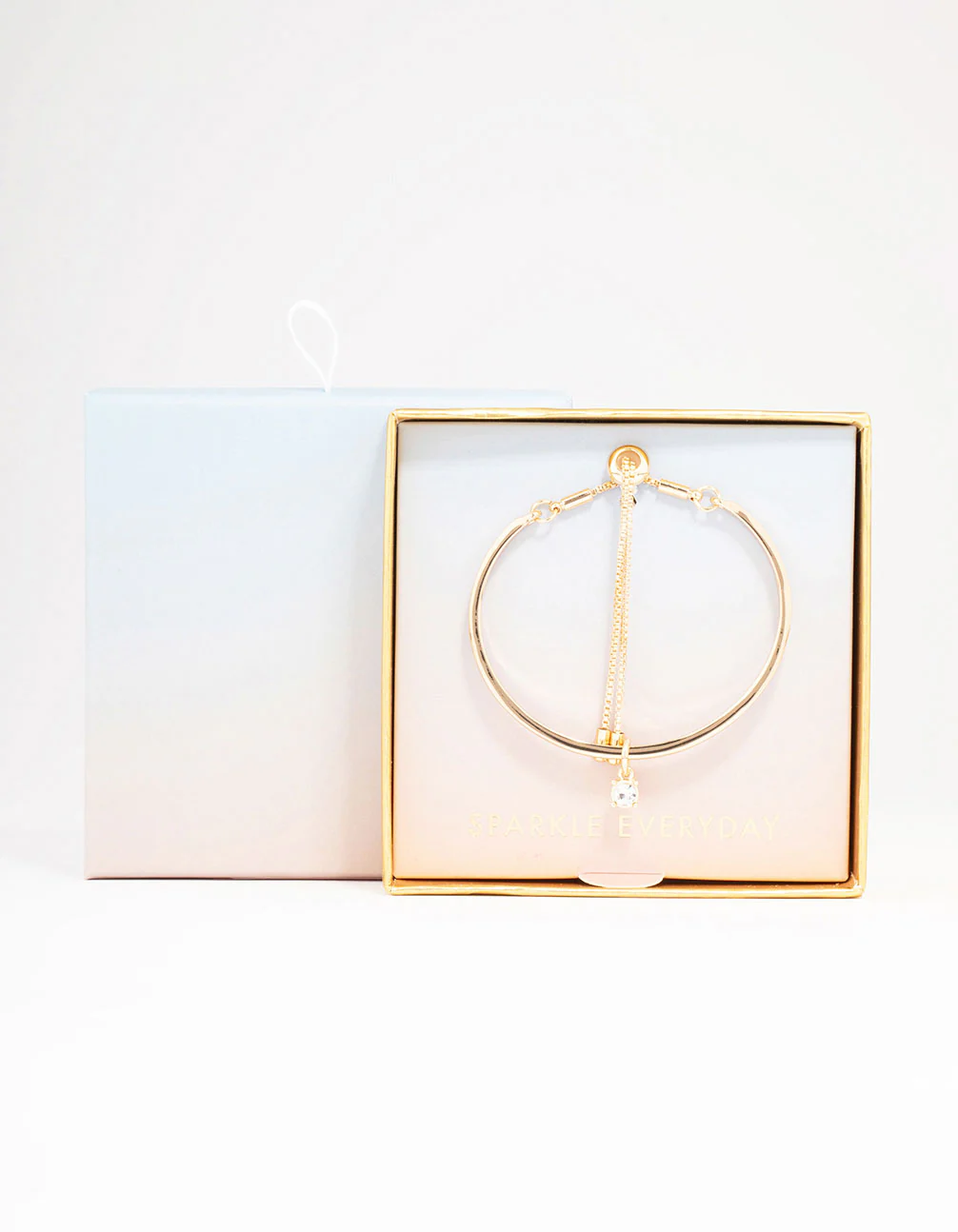 Gold Solitaire Crystal Toggle Bracelet - Image 3