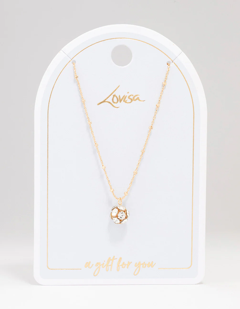 Gold Sphere Diamante Necklace - Image 2
